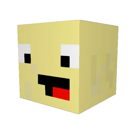 PapiiBanana Minecraft avatar head, 3D render