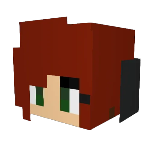 Papillony Minecraft avatar head, 3D render