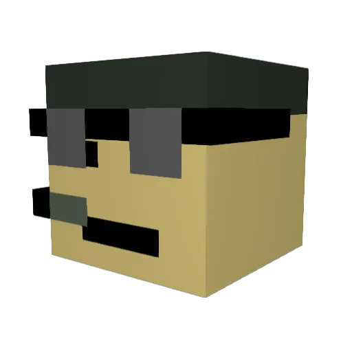 Papimaterial Minecraft avatar head, 3D render