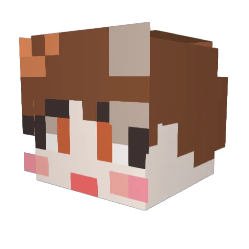 PapoBox Minecraft avatar head, 3D render