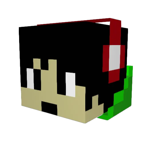 Papricorn Minecraft avatar head, 3D render