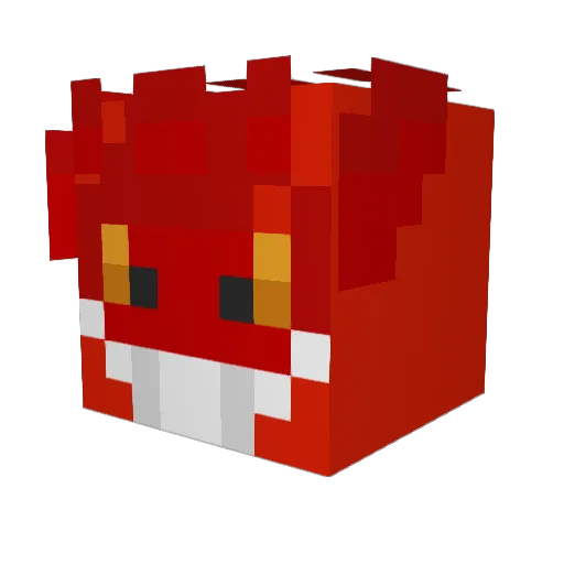 Paprika Minecraft avatar head, 3D render