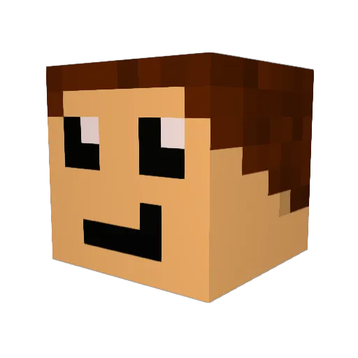 Papriking Minecraft avatar head, 3D render