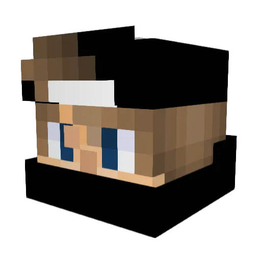 PapuPique Minecraft avatar head, 3D render