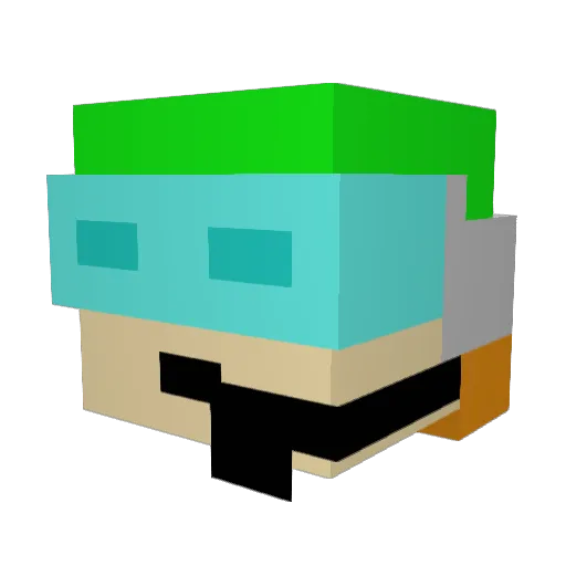Papulis_ Minecraft avatar head, 3D render