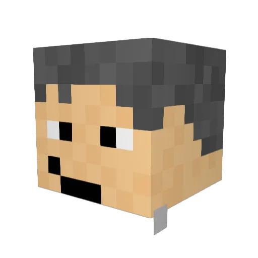 PapyMujo Minecraft avatar head, 3D render