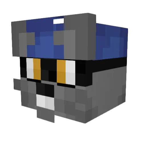 PapySly Minecraft avatar head, 3D render