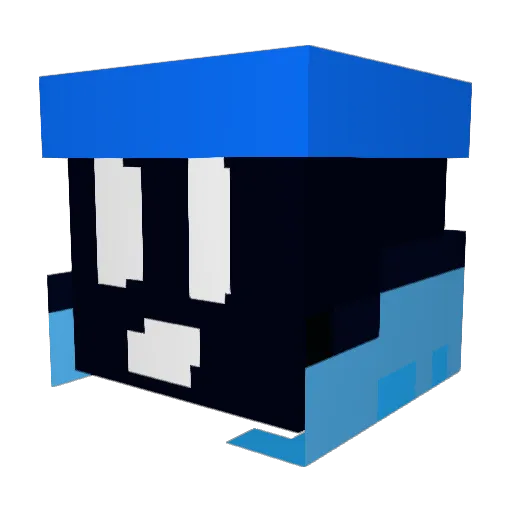 ParaSilent Minecraft avatar head, 3D render