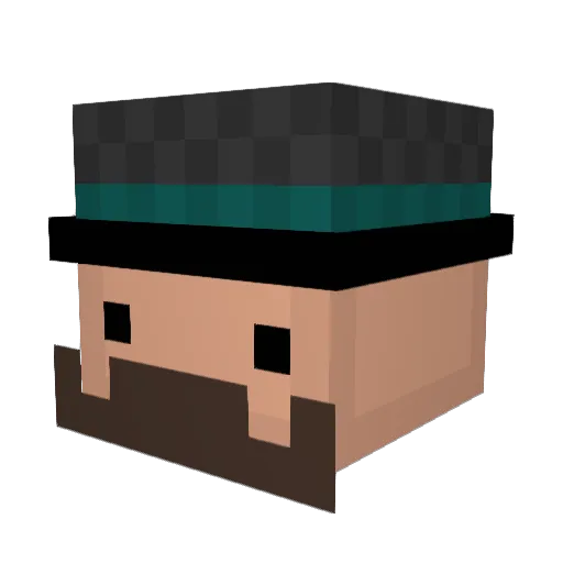 Paradcx Minecraft avatar head, 3D render