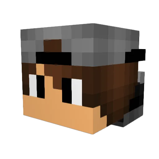 Paradiez Minecraft avatar head, 3D render