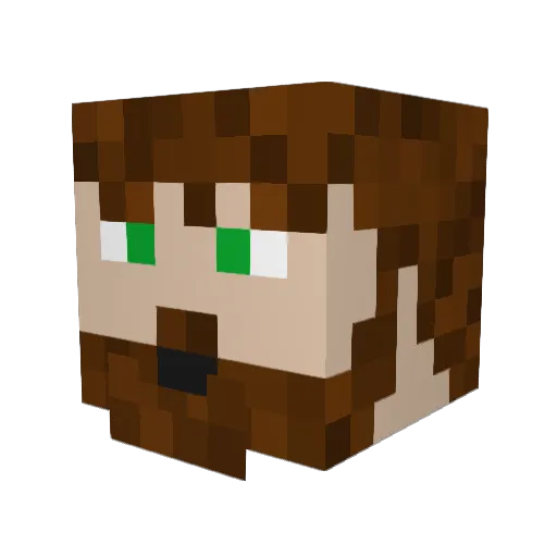 ParagonAries Minecraft avatar head, 3D render