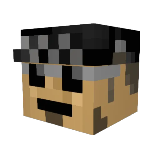 Paraiba Minecraft avatar head, 3D render