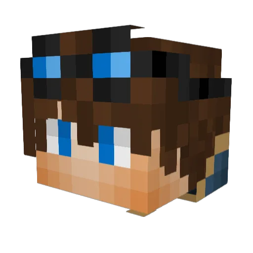 Paraider Minecraft avatar head, 3D render