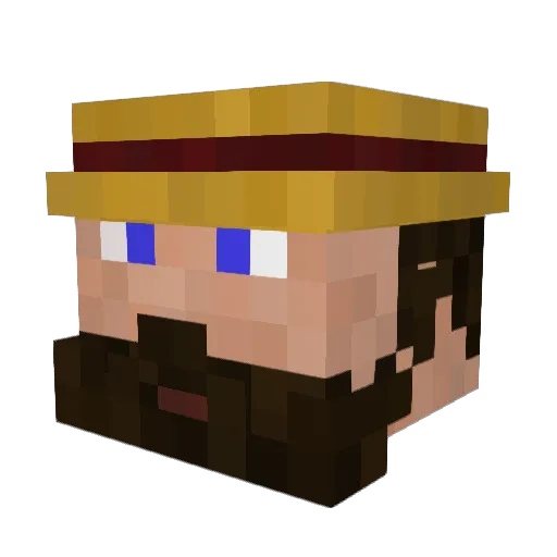 Paralaysis Minecraft avatar head, 3D render