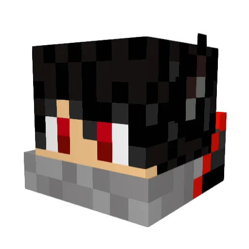 Paraliized Minecraft avatar head, 3D render