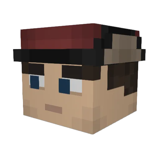 ParanormalRoute Minecraft avatar head, 3D render