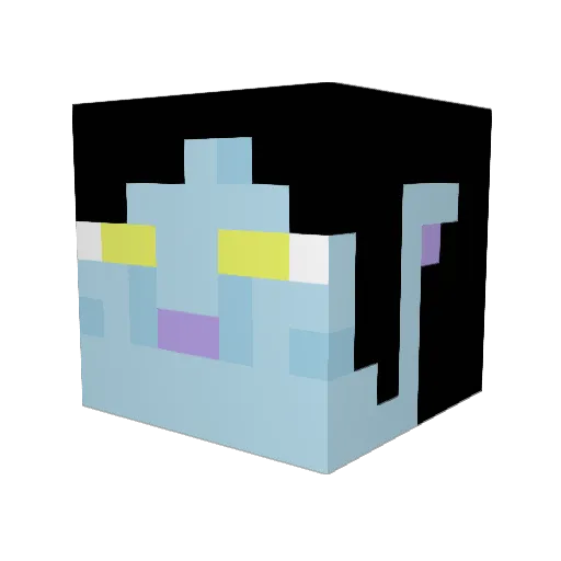 ParanormalWitch Minecraft avatar head, 3D render