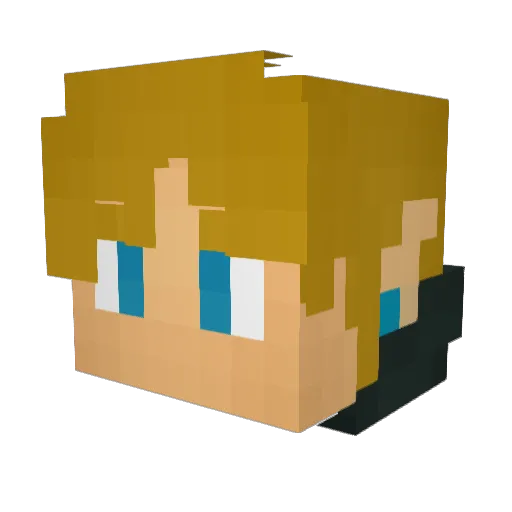 Paranormic Minecraft avatar head, 3D render