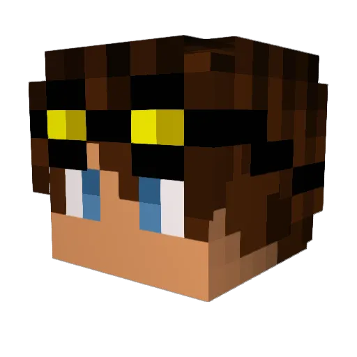 Parc1vaI Minecraft avatar head, 3D render