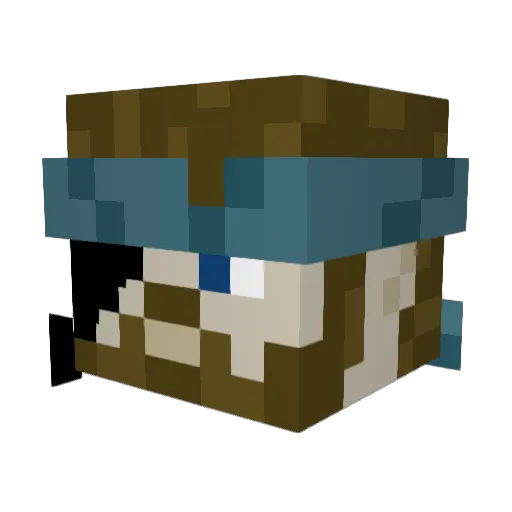 Parcusx Minecraft avatar head, 3D render
