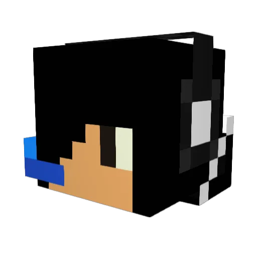 ParenOK Minecraft avatar head, 3D render
