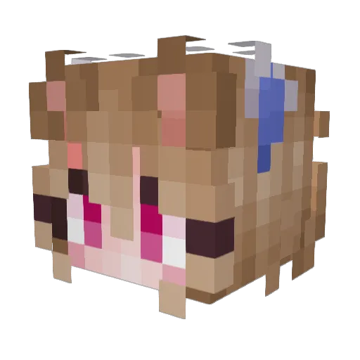 Parfait_feline Minecraft avatar head, 3D render