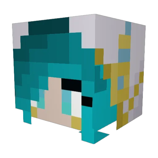 ParisBalenciaga Minecraft avatar head, 3D render