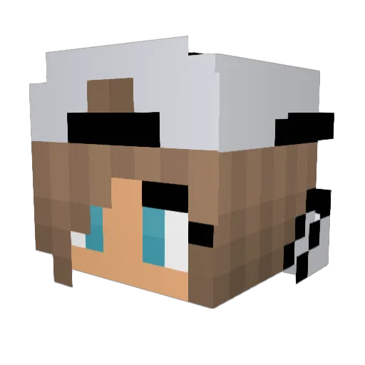 Paris_01 Minecraft avatar head, 3D render