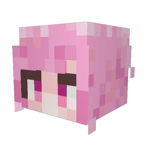 ParkEva Minecraft avatar head, 3D render