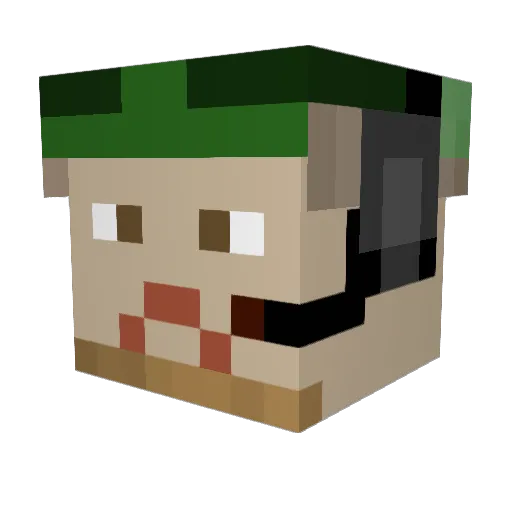 Parker557 Minecraft avatar head, 3D render