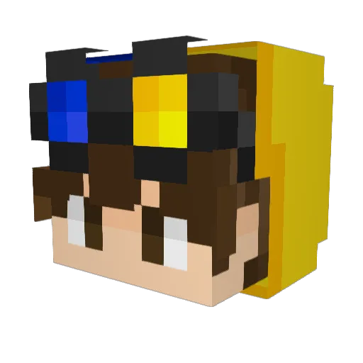 ParkerDihBrain Minecraft avatar head, 3D render