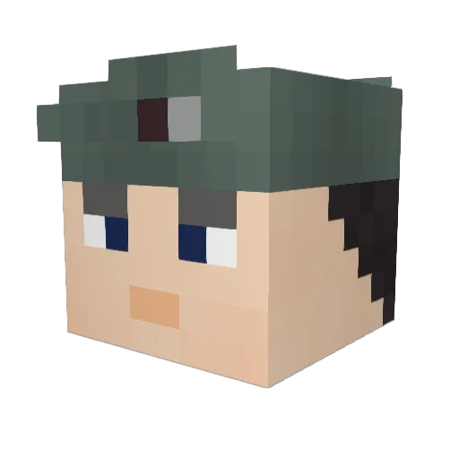 ParkerRebel Minecraft avatar head, 3D render
