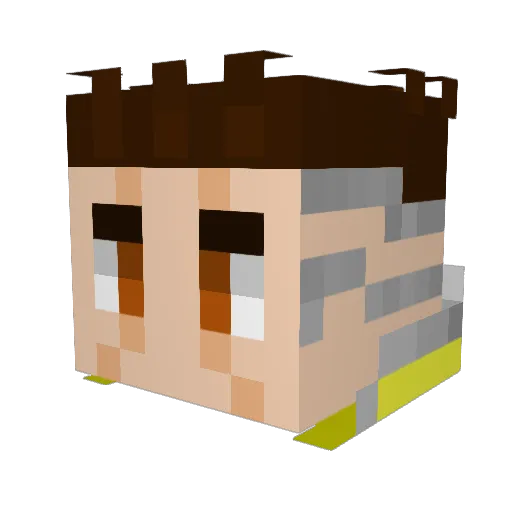 Parkiss Minecraft avatar head, 3D render