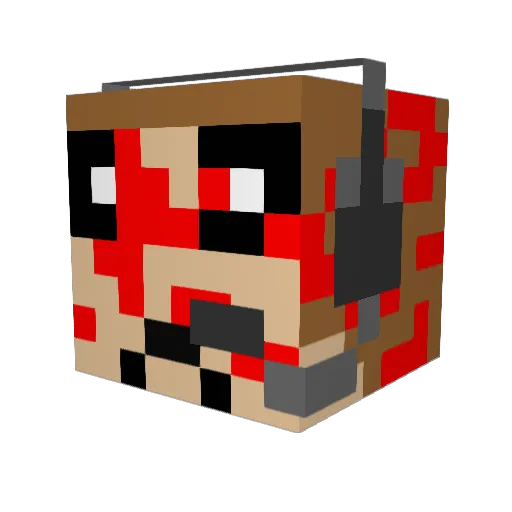 ParkourGamer25 Minecraft avatar head, 3D render