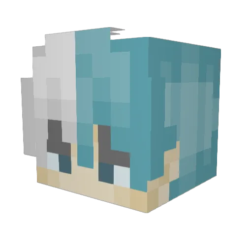 ParkourPuma Minecraft avatar head, 3D render