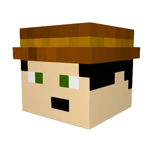Parkuman Minecraft avatar head, 3D render