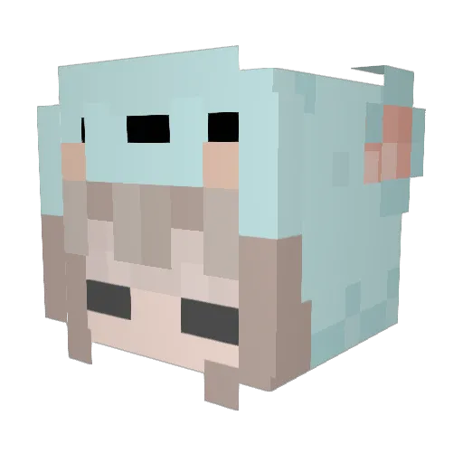 Parmii Minecraft avatar head, 3D render