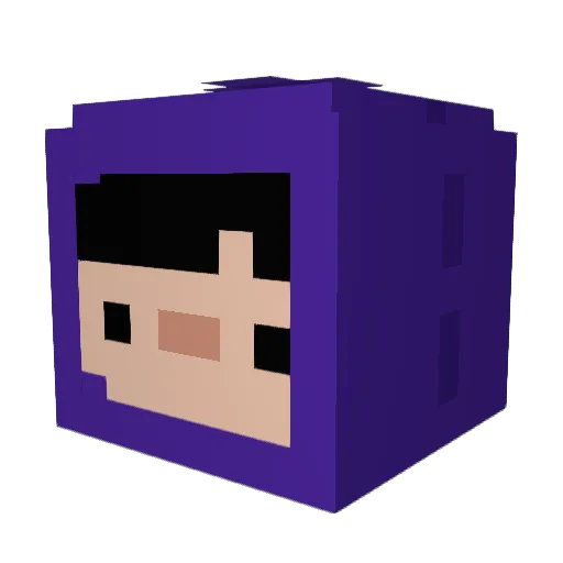Parmnitchan Minecraft avatar head, 3D render