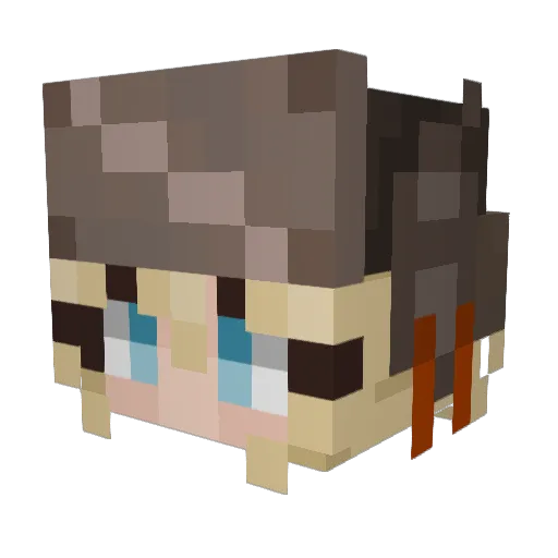 Paro8xsyM Minecraft avatar head, 3D render