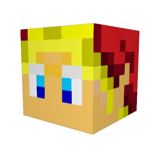 Paront_ Minecraft avatar head, 3D render