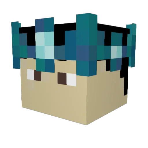 Parotsia Minecraft avatar head, 3D render