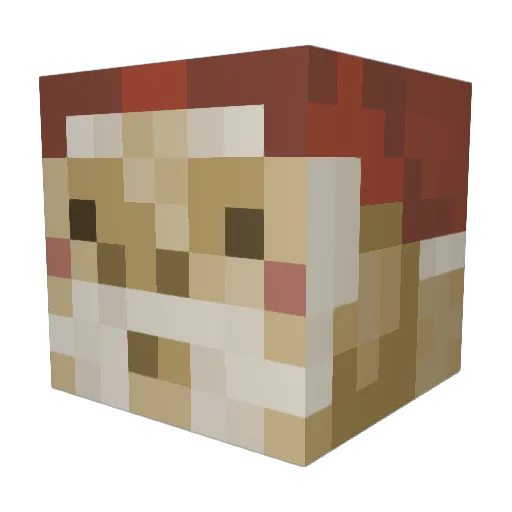 Parqes Minecraft avatar head, 3D render