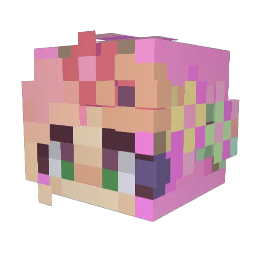 Parrazarre Minecraft avatar head, 3D render