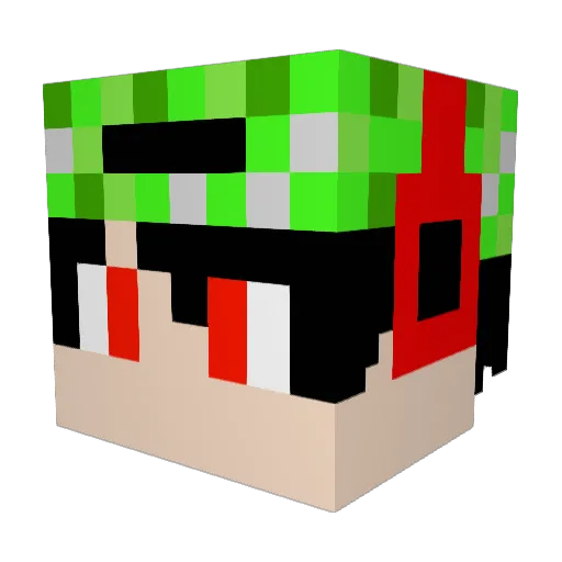 Parrix15 Minecraft avatar head, 3D render