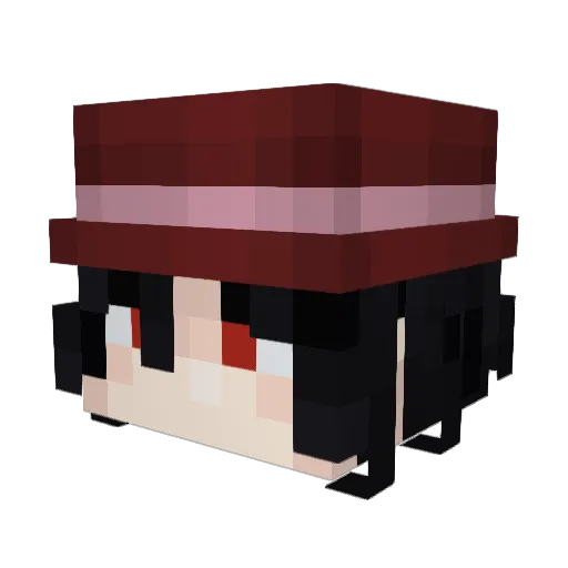 Parroll Minecraft avatar head, 3D render