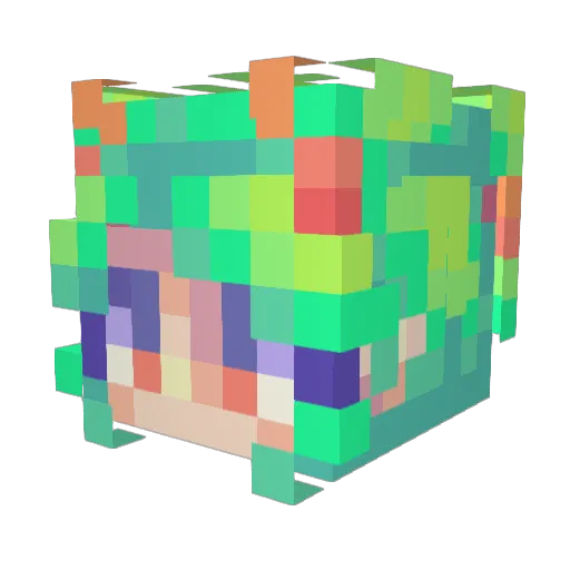 ParrotFan Minecraft avatar head, 3D render