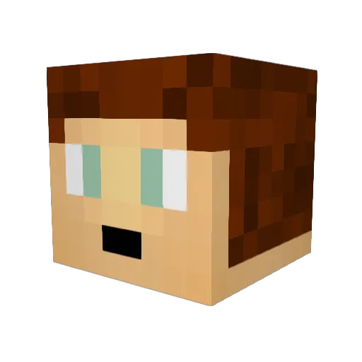 ParrotGamingYT Minecraft avatar head, 3D render
