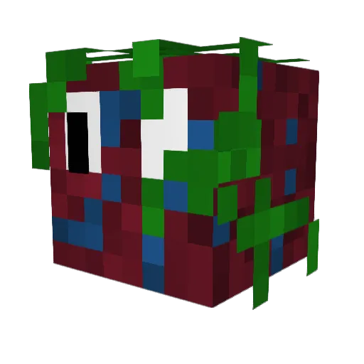 ParrotPainting Minecraft avatar head, 3D render