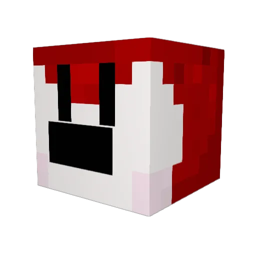 ParrotPirate Minecraft avatar head, 3D render