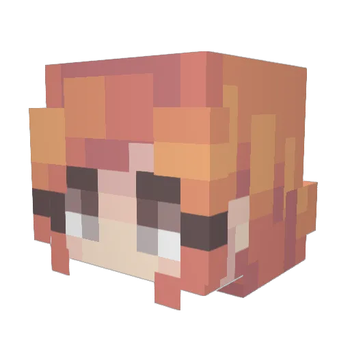 Parrot__ Minecraft avatar head, 3D render